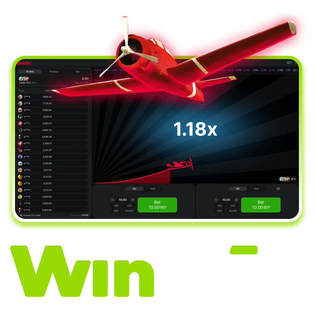 Start playing the Aviator game on the WinWin website.