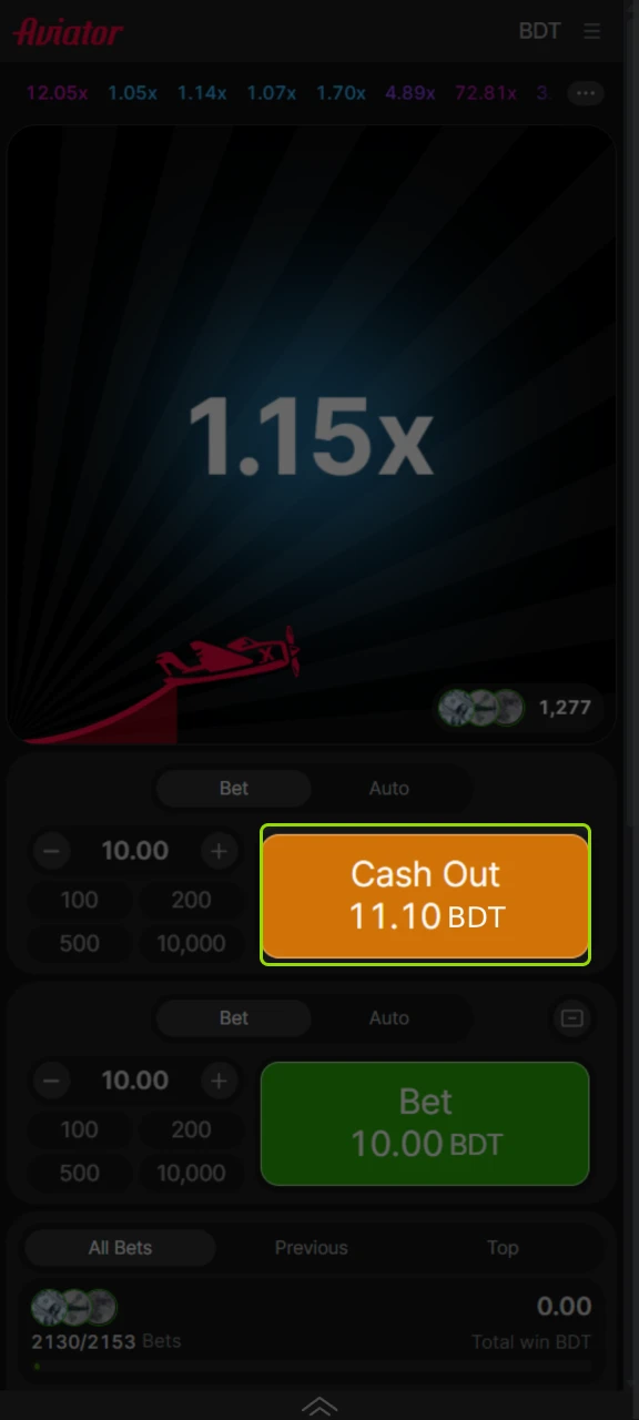 Don't forget to cash out your winnings in the Aviator game at WinWin.