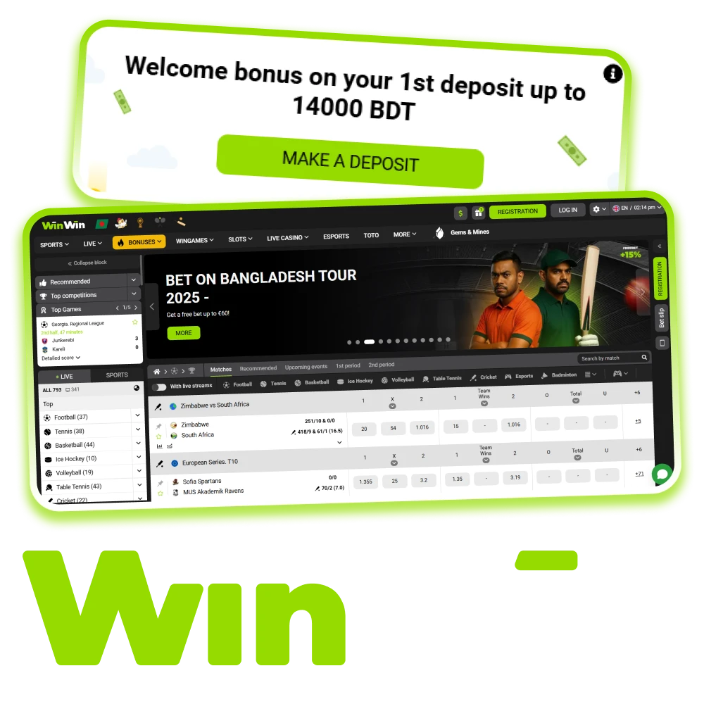 Play and bet at the official WinWin website in Bangladesh.