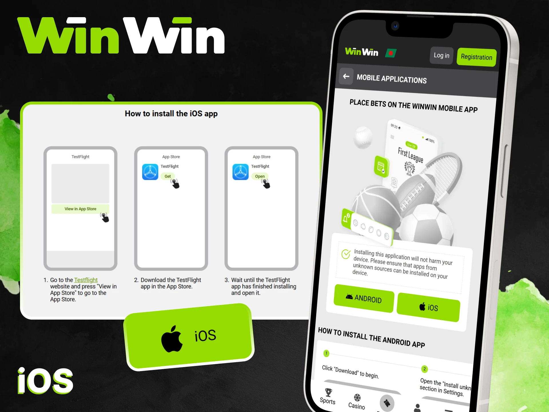 Install the WinWin app for iOS on your device.