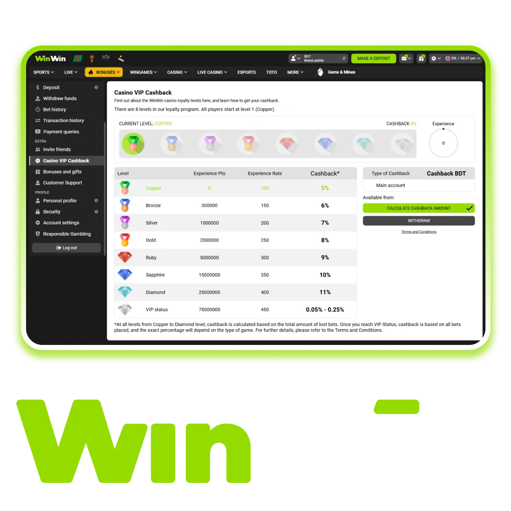 Automatically join the WinWin loyalty program after registration.